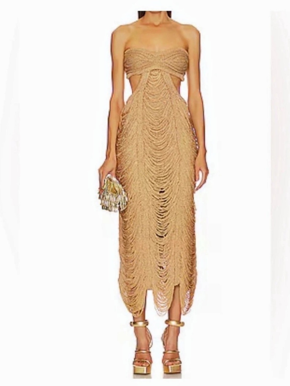 CULT GAIA Crescent Dress in Gold